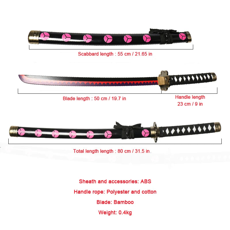 80cm Zoro Bamboo Katana Sword